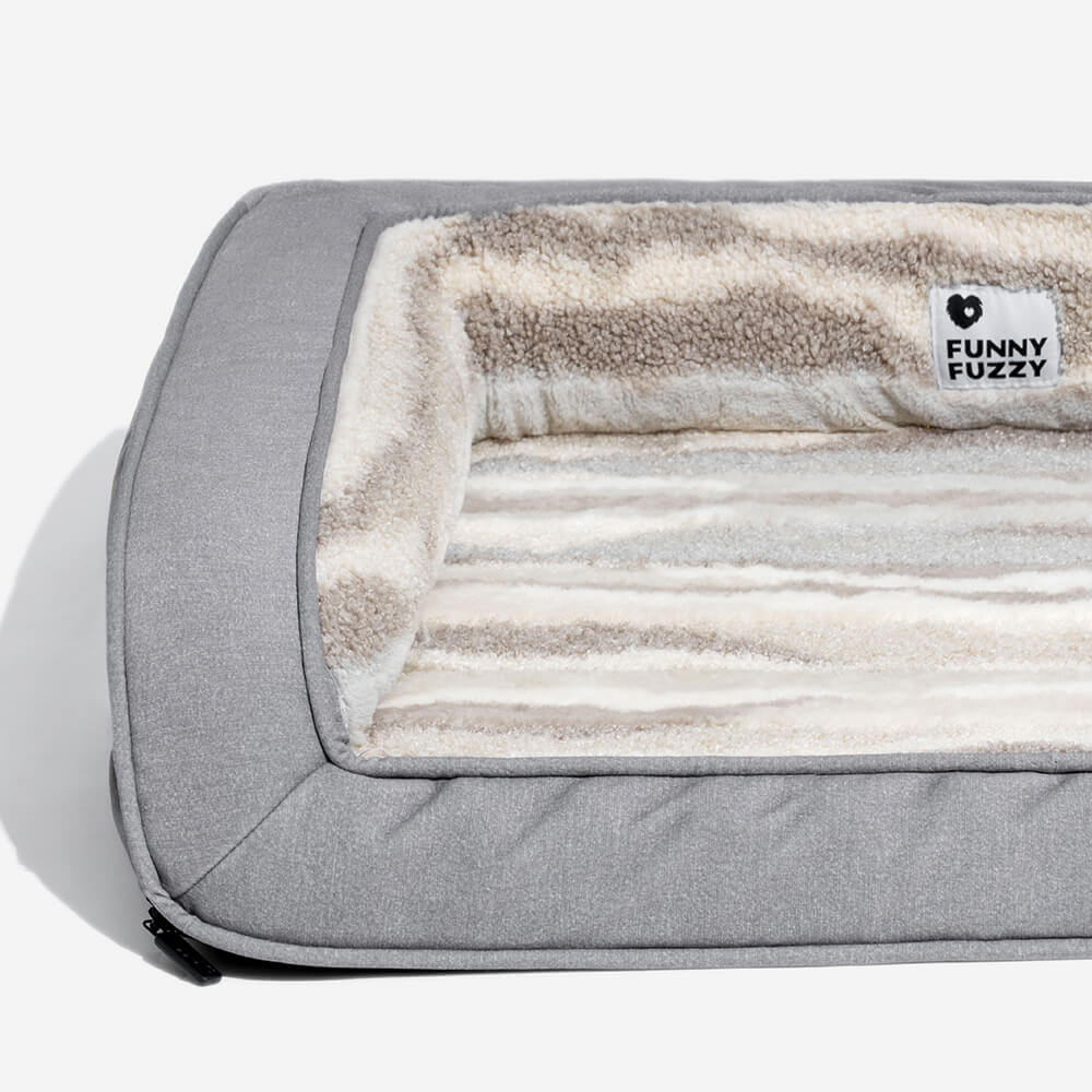 Estilo moderno falso de cordero acogedor acogedor sofá de perro ortopédico cama