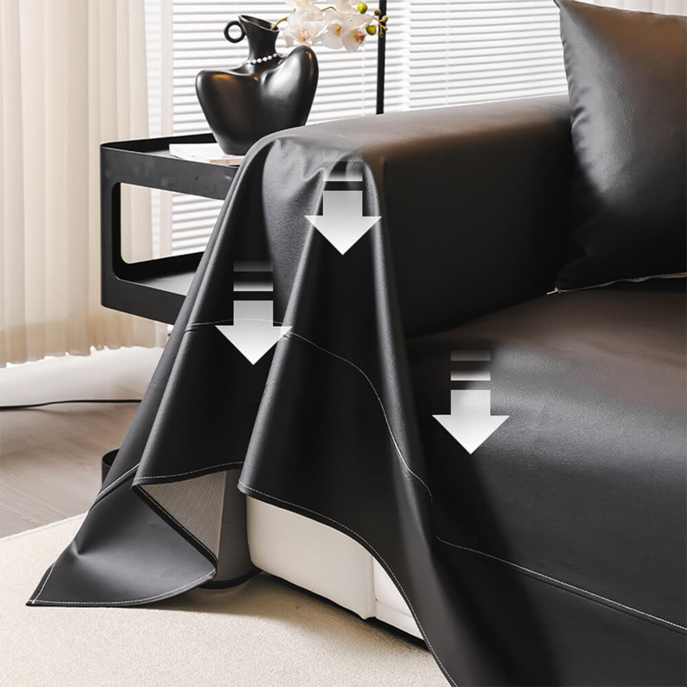 Modern Faux Leather Anti-Scratch Throw Couch Cover