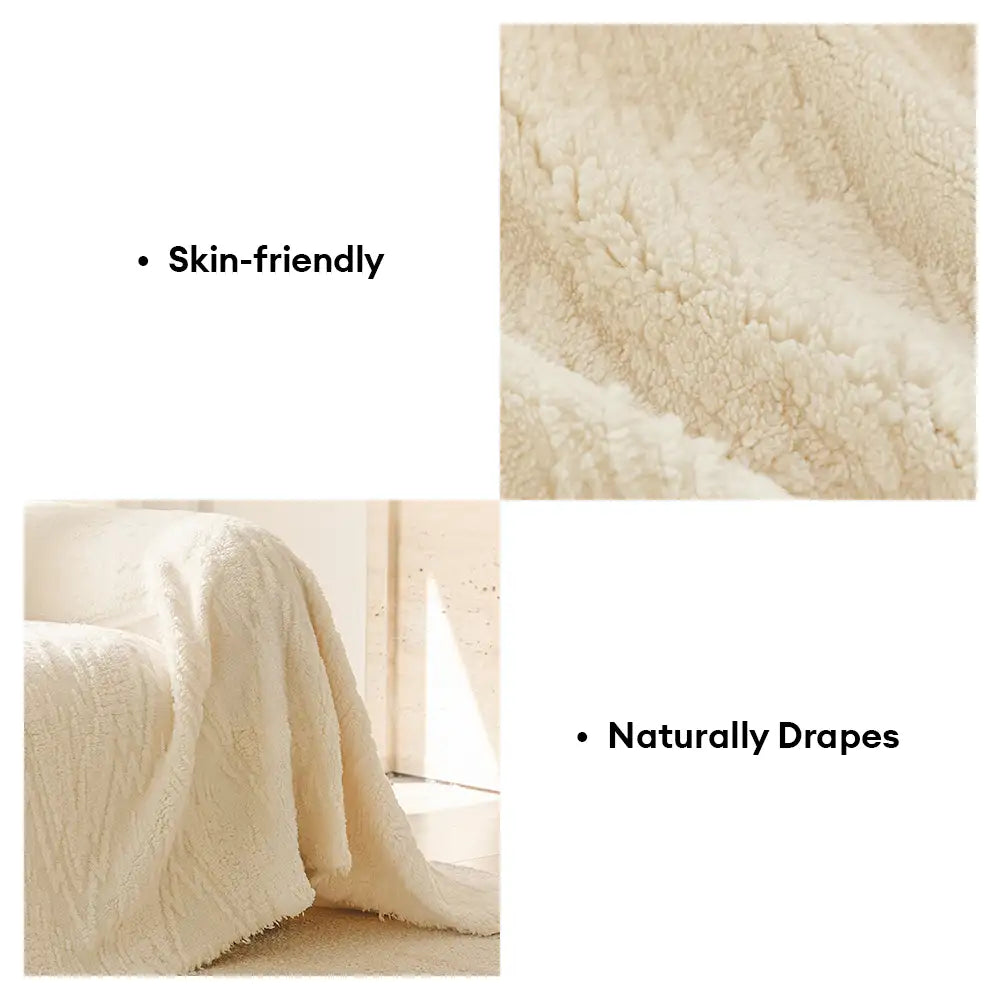 Luxury Nordic Jacquard Fleece Thickened Anti-Scratch Couch Cover