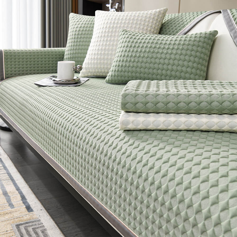 Housse de protection de canapé de luxe en soie glacée, couleur unie, anti-rayures, refroidissement, housse de canapé
