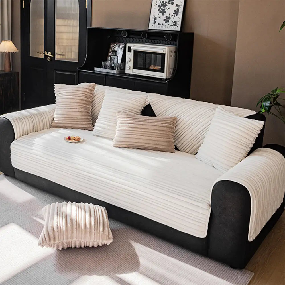Chenille Art Corrugated Breatable No-Slip Couch Cover Coach