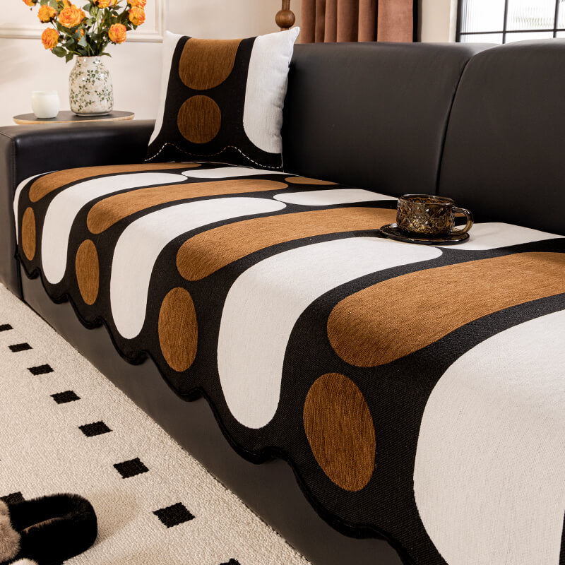 Modern Irregular-Shaped Chenille Scratch-Resistant Couch Cover