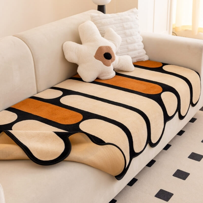Modern Irregular-Shaped Chenille Scratch-Resistant Couch Cover