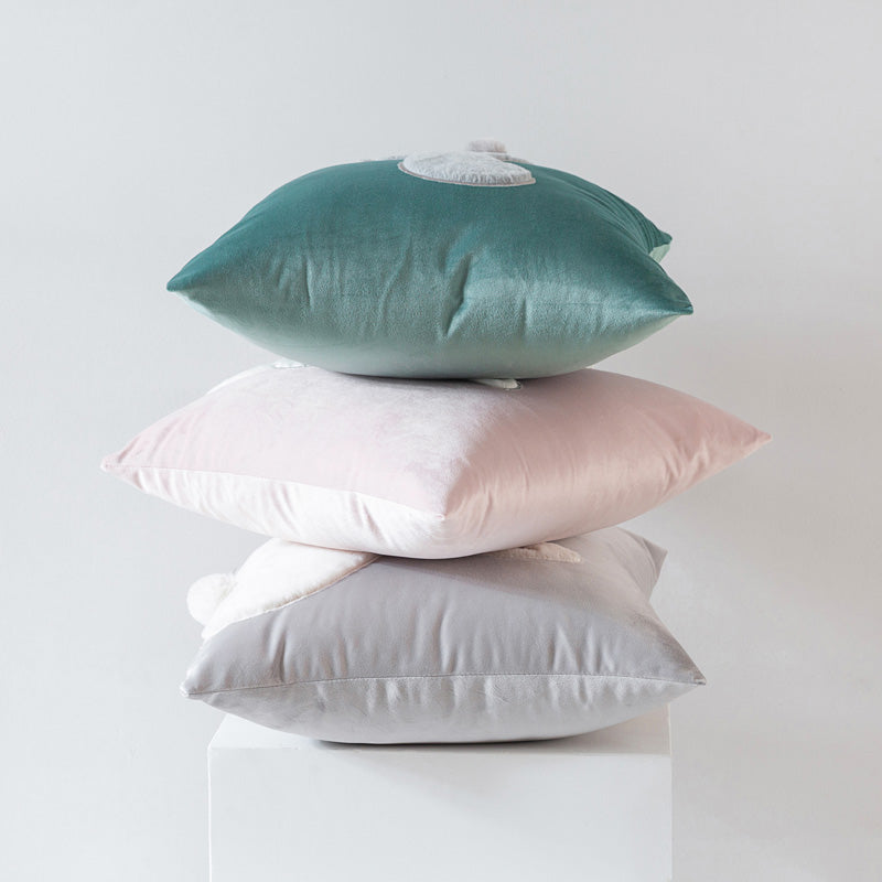 Almohada de sofá de terciopelo de conejo