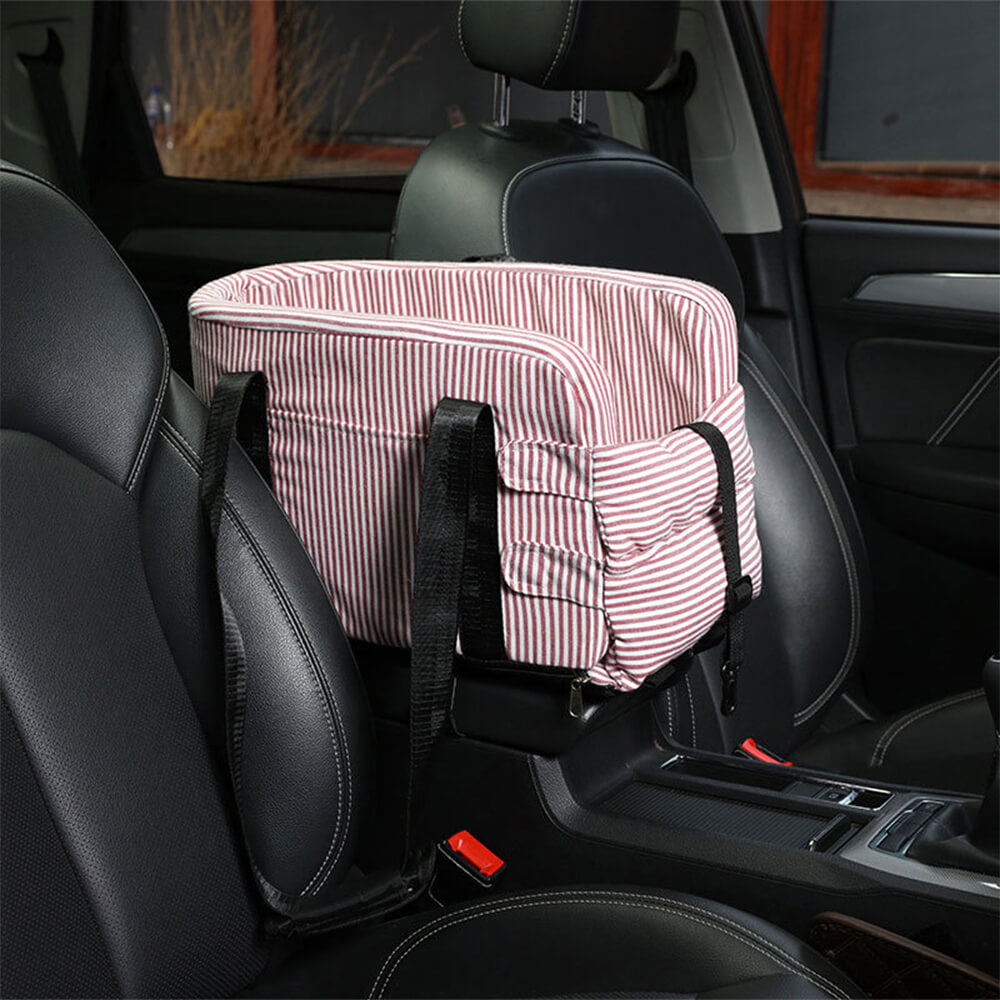 Elegante asiento de seguridad para perros de viajes portátiles a cuadros