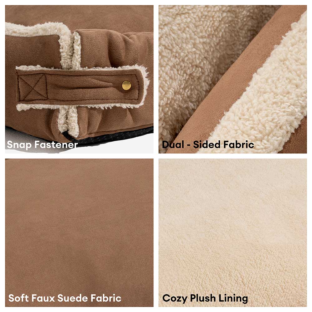 Cama de perros ergonómica de perros ergonómica elegible y expansible - Patillas tranquilas