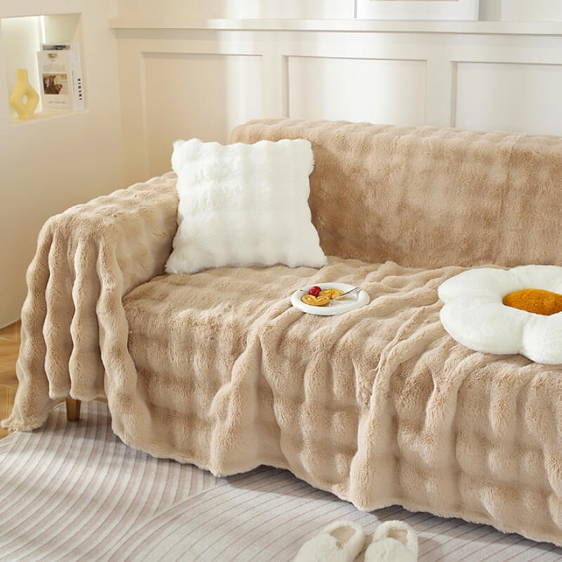 Cubierta de sofá de protección completa de piel de conejo ultra suave conoux