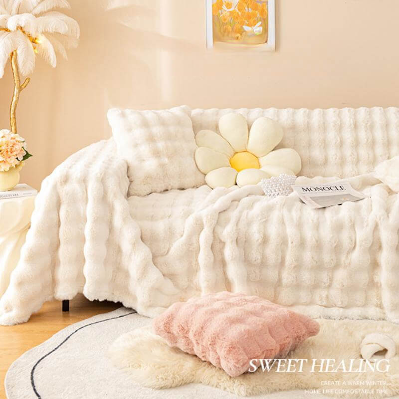 Cubierta de sofá de protección completa de piel de conejo ultra suave conoux