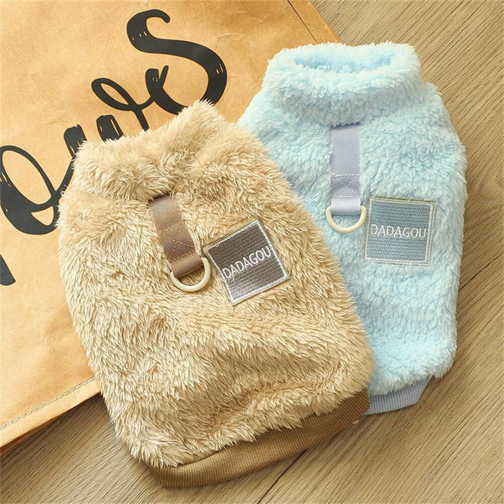 Chaleco de perro difuso cómodo y elegante: perfecto para caminatas de invierno