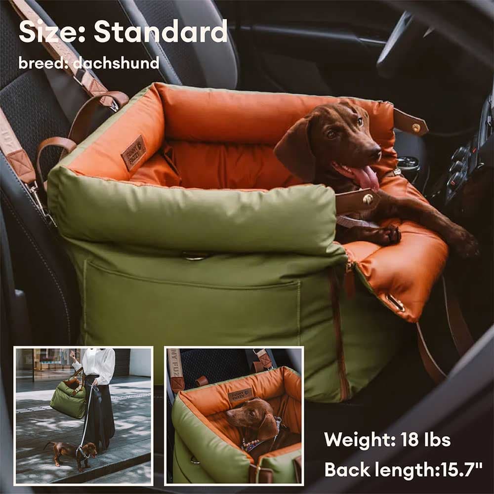 Cama de refuerzo de asiento para perros de cuero para perros de lujo - Voyager urbano