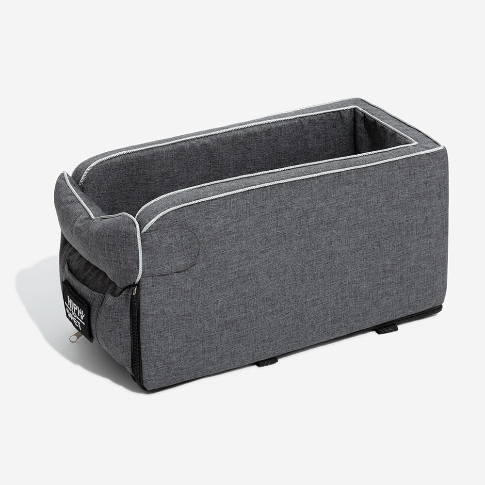 Asiento de auto para mascotas de consola de miradas de gamuza