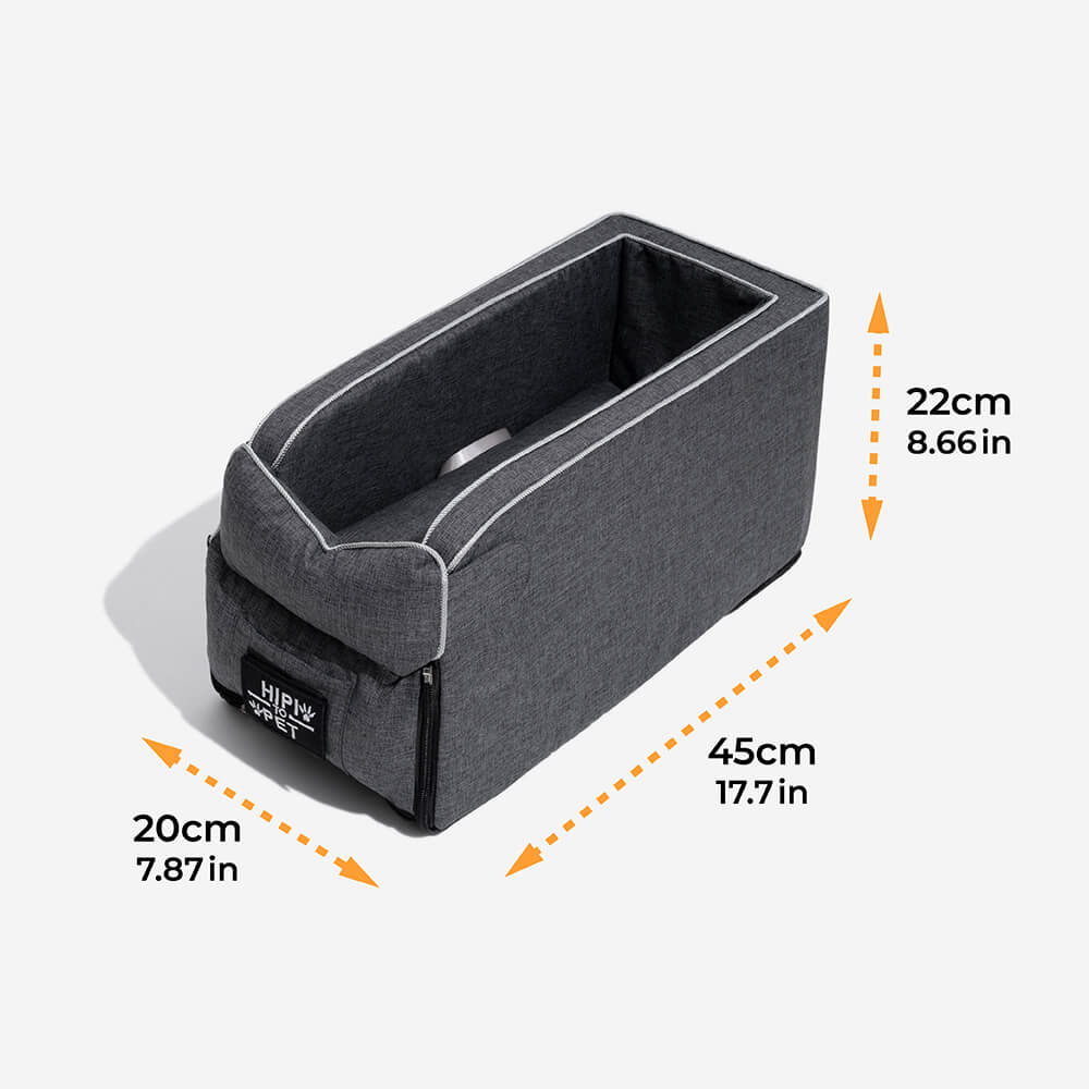Asiento de auto para mascotas de consola de miradas de gamuza