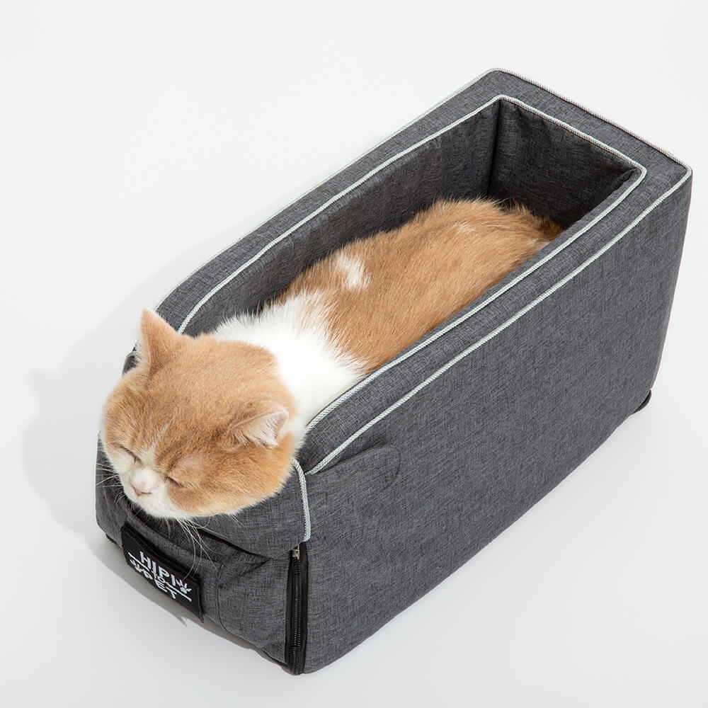 Asiento de auto para mascotas de consola de miradas de gamuza