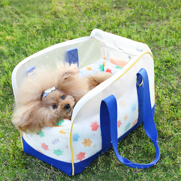 Soft-Sided Breathable Multifunctional Travel Pet Carrier Bag with Bottom Pad
