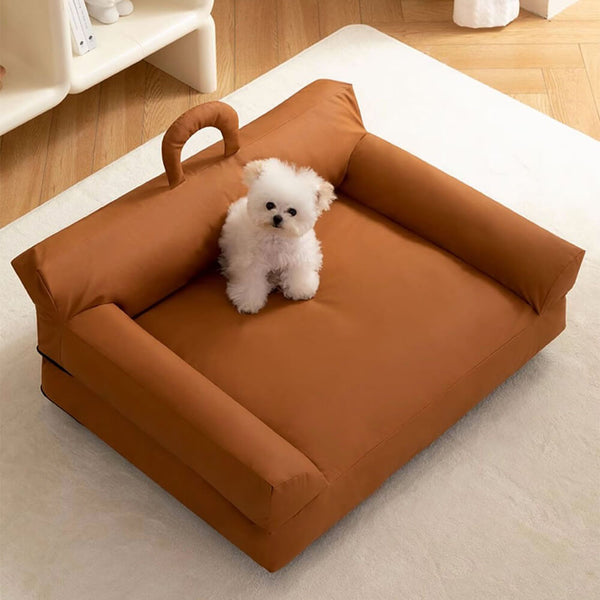 Cama moderna de sofá de respaldo de respaldo y gato