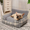 Couverture assortie à carreaux Vintage, chaude, amovible, lavable, pour chien et chat, canapé-lit, oreiller assorti