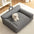Cama moderna de sofá de respaldo de respaldo y gato
