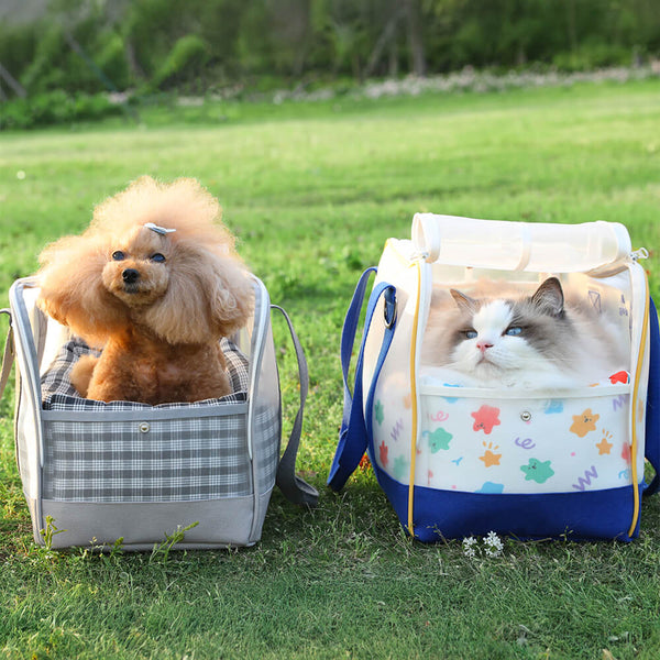 Soft-Sided Breathable Multifunctional Travel Pet Carrier Bag with Bottom Pad
