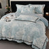 Juego de cama de camarera de terciopelo de terciopelo recortado floral estereoscópico suave y estereoscópico premium