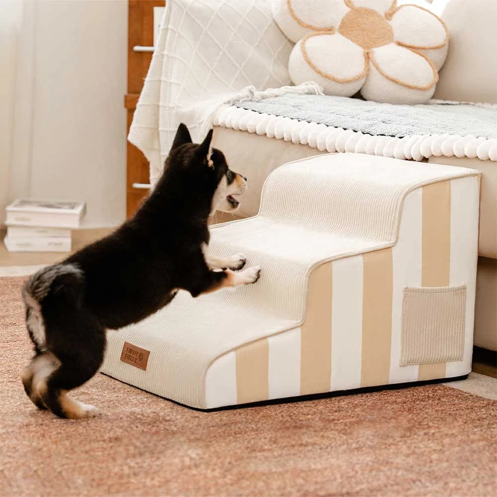 Trendy Striped Removable Sponge Anti-Slip Pet Stair - SafeStep