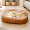 Cama de perros de soporte completo resistente a los arañazos de cuero no resistente al agua