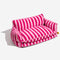 Cama de doble capa de cordero a rayas a rayas