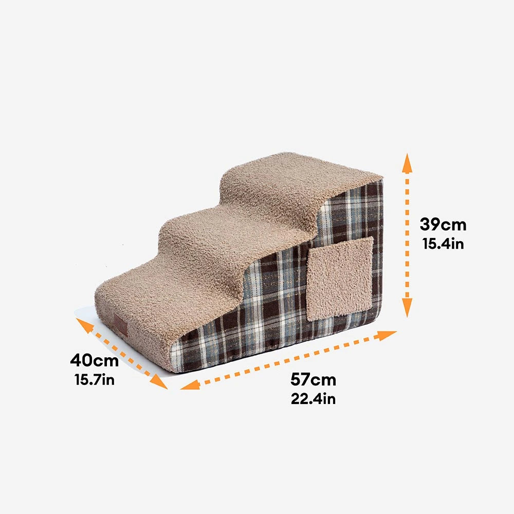 Escaleras de rampa para mascotas extraíbles de esponja de alta densidad a cuadros - COMFYCLIMB