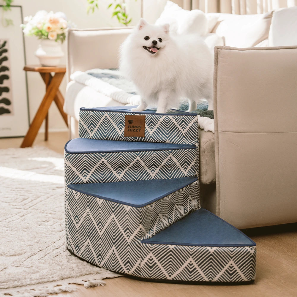 Boho Jacquard Anti-Slip Removable Sponge Spiral Pet Stairs – StepEase