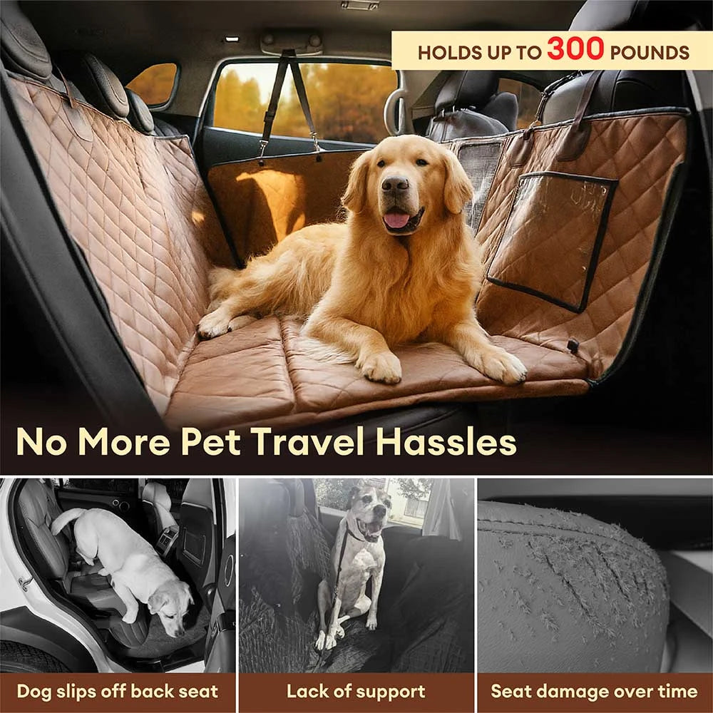 Cubierta de asiento de auto para hamacas para perros de cuero de cuero de piel sintética - Propsector de paseos