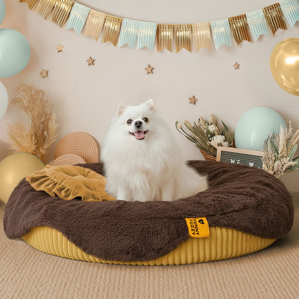 Fluffy Cake-Shaped Detachable Plush Orthopedic Pet Bed – DreamBake