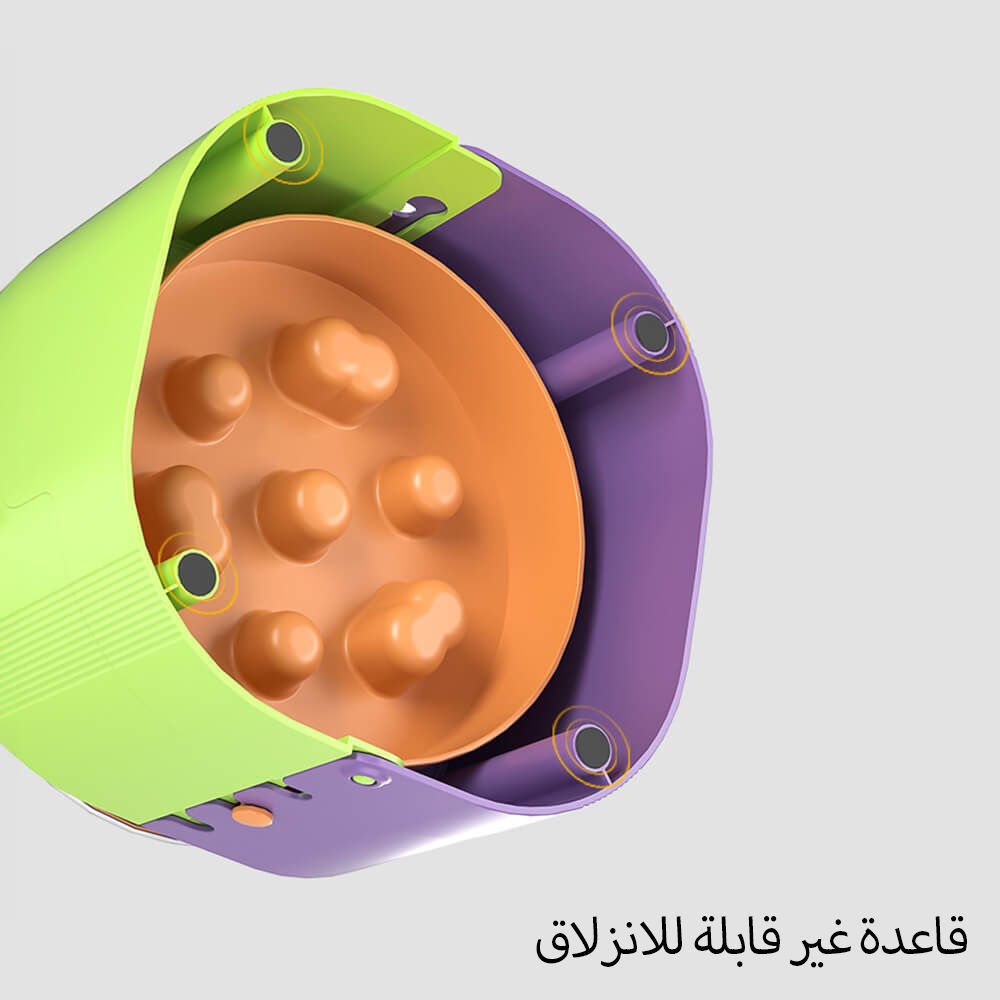 وعاء تغذية بطيء للحيوانات الأليفة لحماية الرقبة المرتفعة وقابل للتعديل