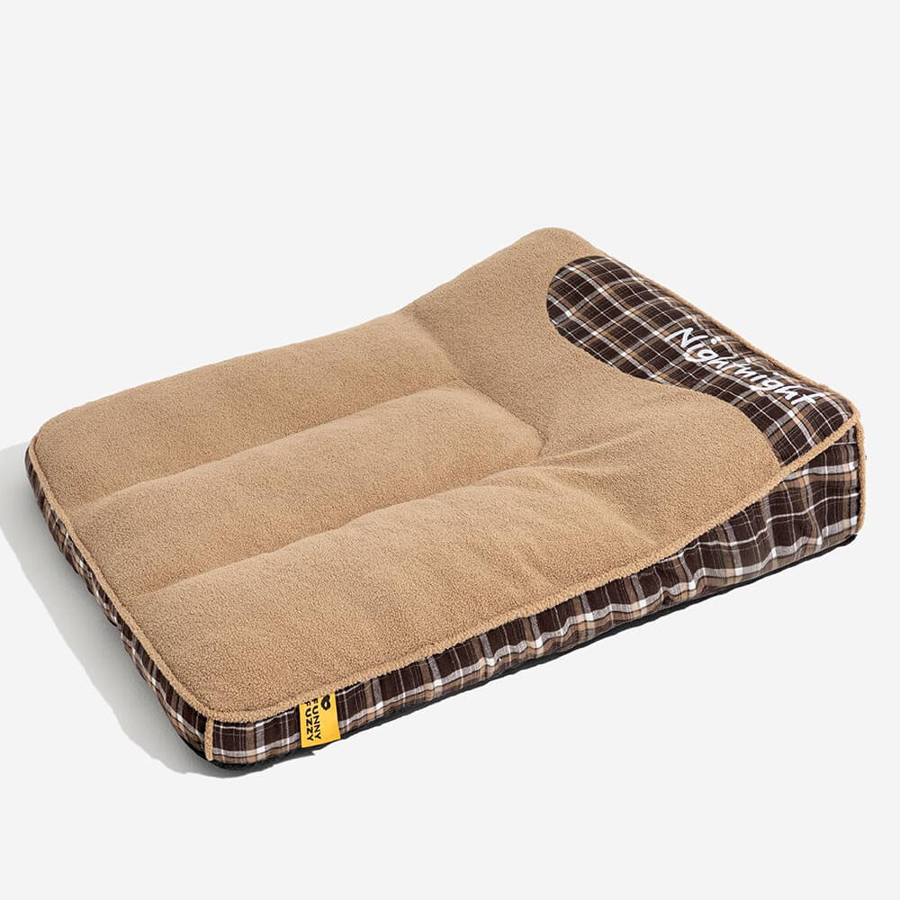 Lit pour chien rectangulaire orthopédique moelleux extra large en peluche lavable - Nuit-nuit