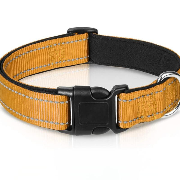 Collar de perro de nylon de seguridad reflectante ajustable