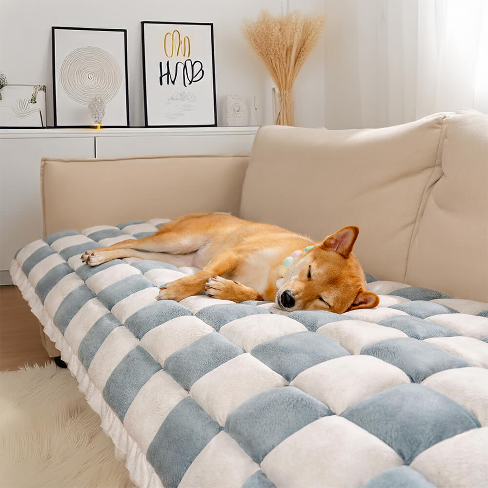 Cubierta de sofá de protector de muebles para mascotas a cuadros a cuadros