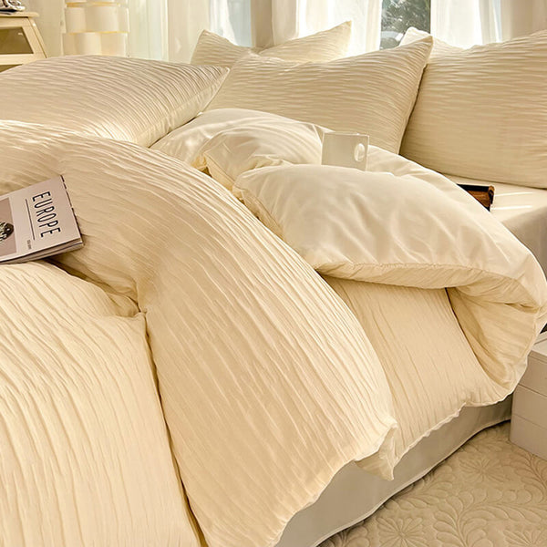 Seersucker sólido para todas las estaciones <tc>Color</tc> Juego de sábanas Comfort Bed