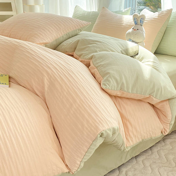 Seersucker sólido para todas las estaciones <tc>Color</tc> Juego de sábanas Comfort Bed