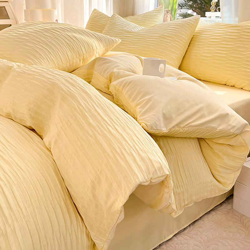 Seersucker sólido para todas las estaciones <tc>Color</tc> Juego de sábanas Comfort Bed