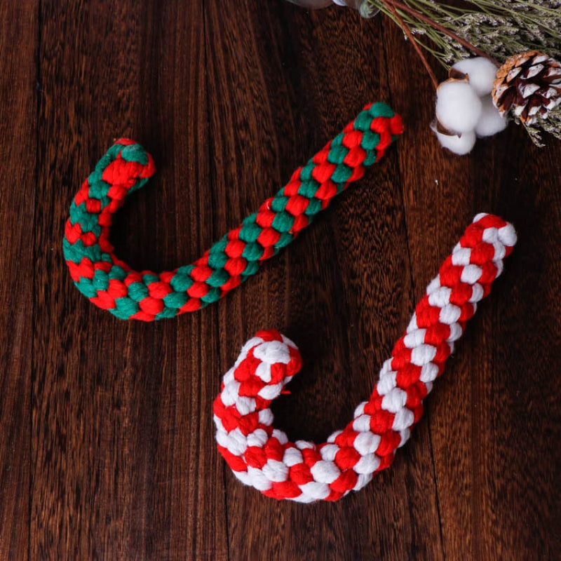 Weihnachts-Baumwollseil-Spielzeug, kaubeständig, Luxus-Hundegeschenke, Beißspielzeug
