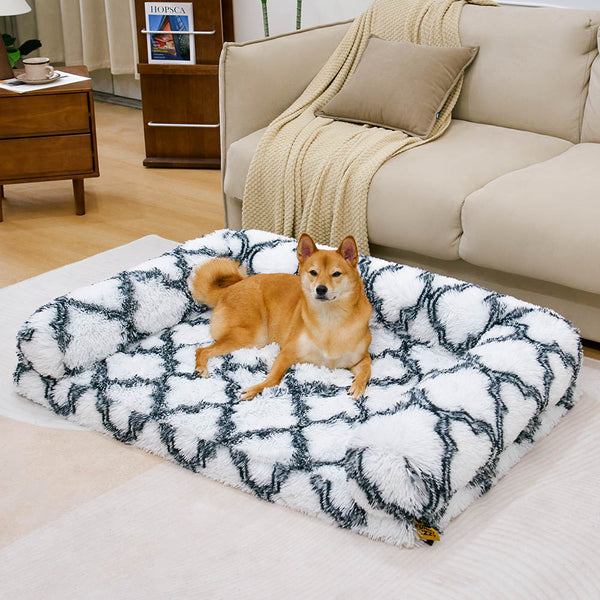 Cama clásica de sofá para perros a cuadros a cuadros - Comodidad acogedora