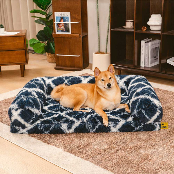 Cama clásica de sofá para perros a cuadros a cuadros - Comodidad acogedora