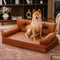 Luxe Faux Faux Leatht ortopedic ortopedic Bed de perros grande - Corelounge