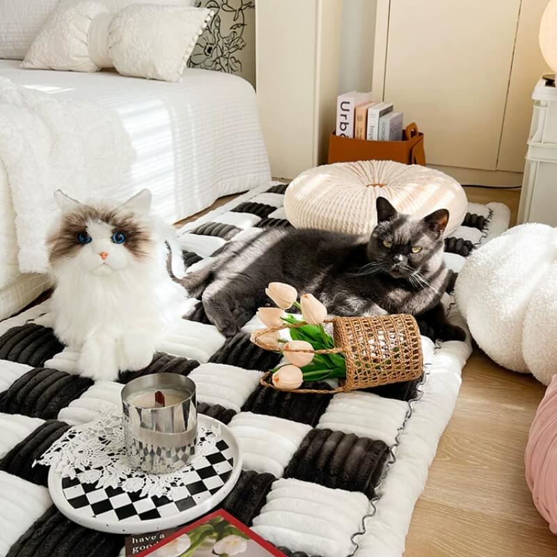 Cubierta de sofá de protector de muebles para mascotas a cuadros a cuadros