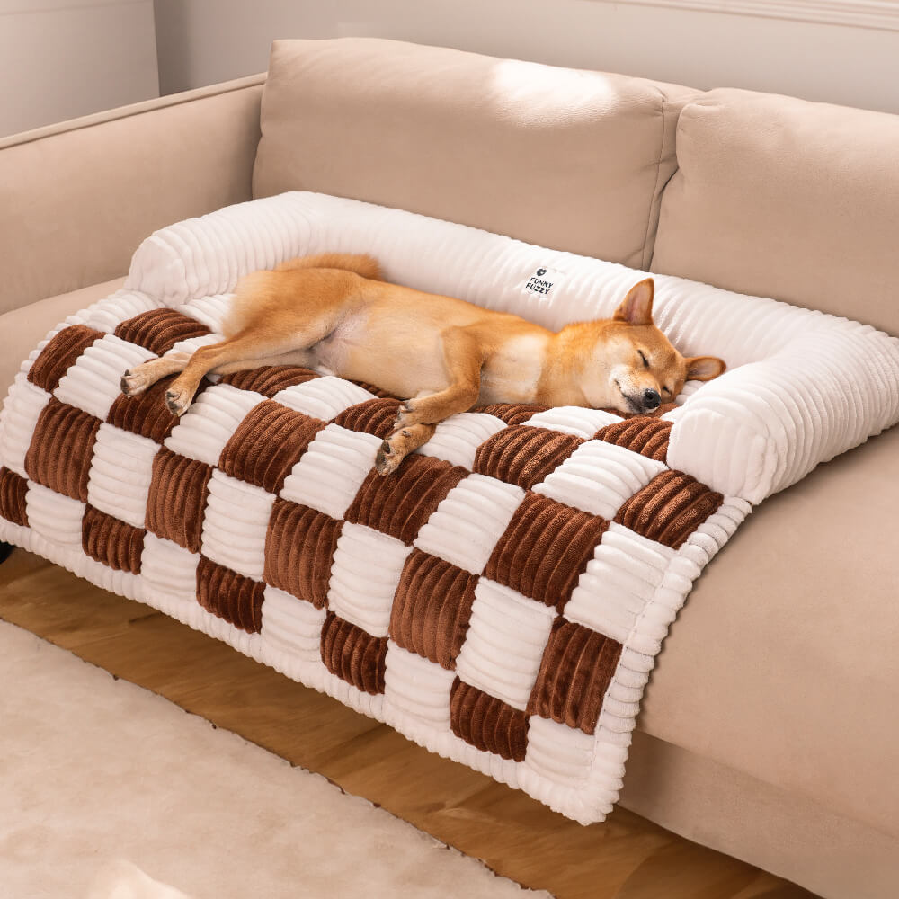 Cubierta de sofá de protector de muebles para mascotas a cuadros a cuadros