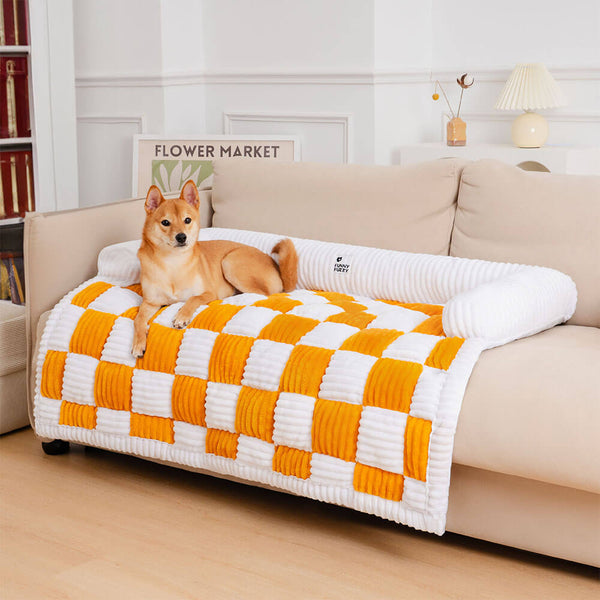 Cubierta de sofá de protector de muebles para mascotas a cuadros a cuadros