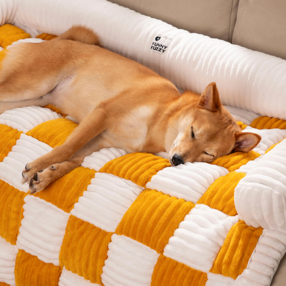 Cubierta de sofá de protector de muebles para mascotas a cuadros a cuadros