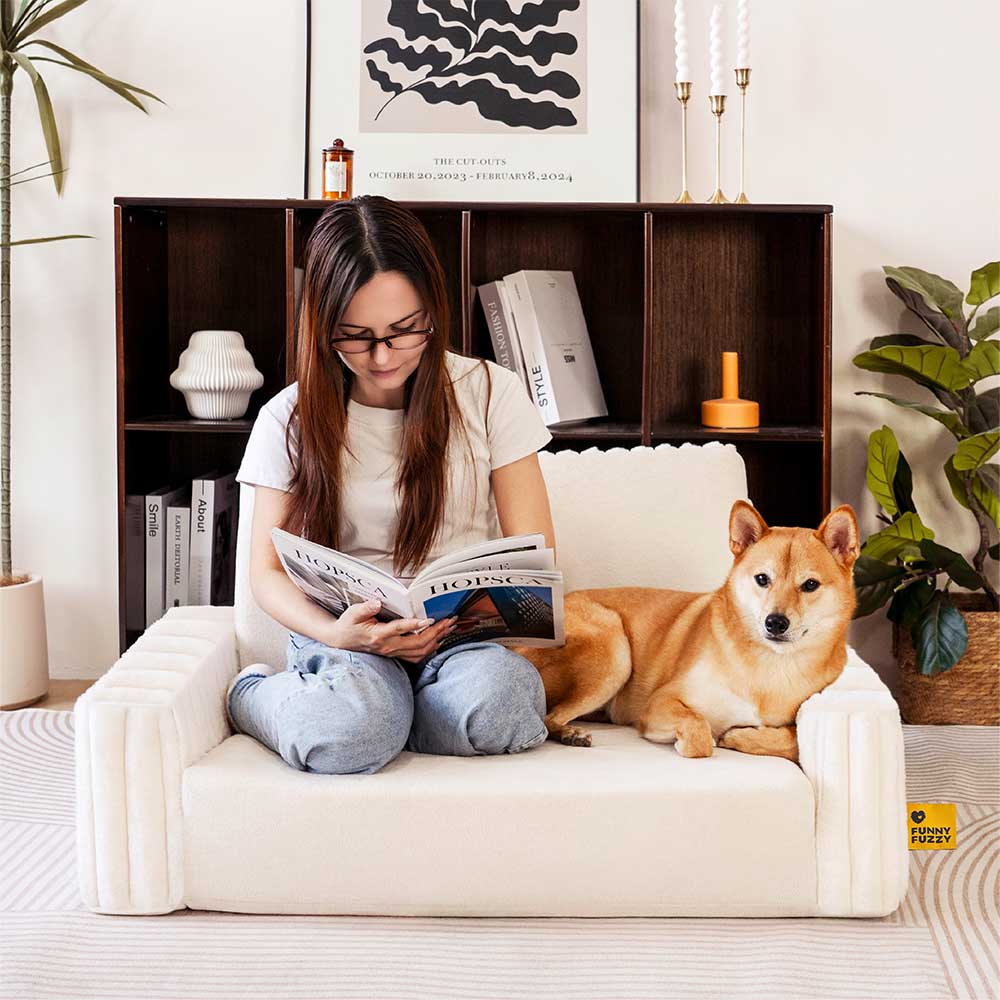 Cama cremosa y esponjosa ortopédica humano -dog -bolster - comodidad expandible