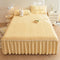 Set de falda de la cama acolchada de terciopelo cremoso de la leche