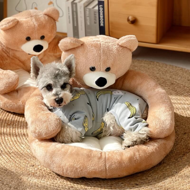 Linda cama de gato de oso de abrazo desmontable