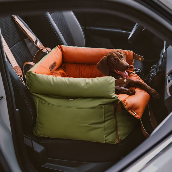 Cama de refuerzo de asiento para perros de cuero para perros de lujo - Voyager urbano