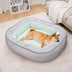 Cama de perros de soporte completo resistente a los arañazos de cuero no resistente al agua